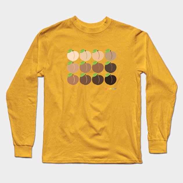 Peach Emoji Grid Long Sleeve T-Shirt by GayOleTime